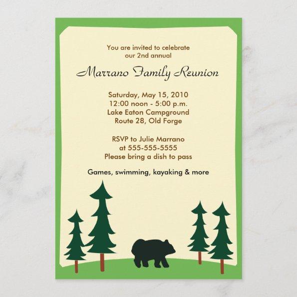 BLACK BEAR Adirondack Lodge Party Invitations