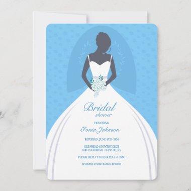 Black Beautiful Bride Bridal Shower Invitations