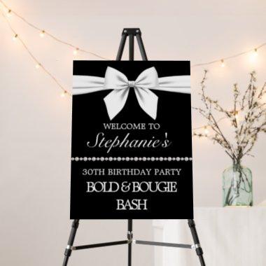 Black Birthday Party Bridal Shower Welcome Sign