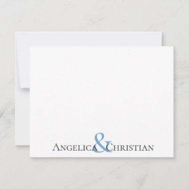 Black Blue Stripes Couples Personalized Stationery Note Invitations