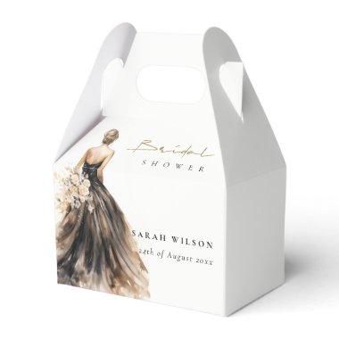Black Blush Watercolor Wedding Gown  Favor Boxes