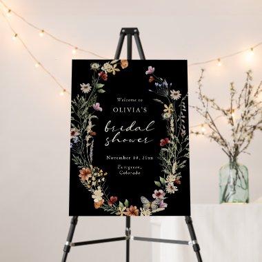 Black Boho Floral  Foam Board