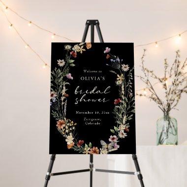 Black Boho Floral Bridal Shower Foam Board