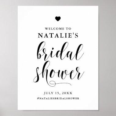 Black Bold Script Bridal Shower Welcome Sign
