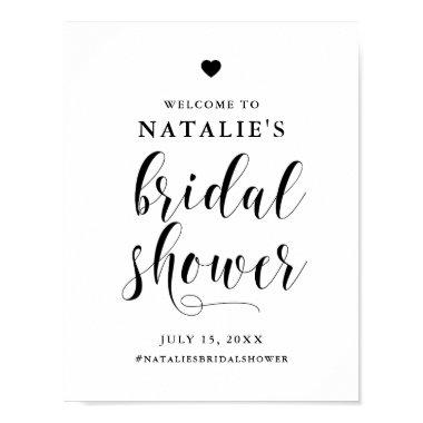 Black Bold Script Bridal Shower Welcome Sign