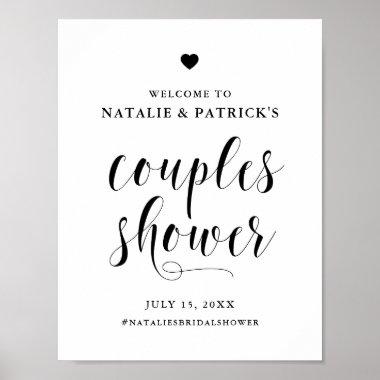 Black Bold Script Couples Shower Welcome Sign