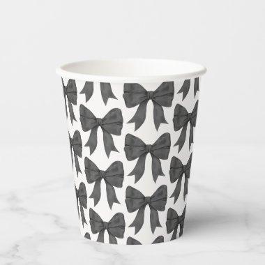 Black Bow Baby or , Birthday Party Paper Cups