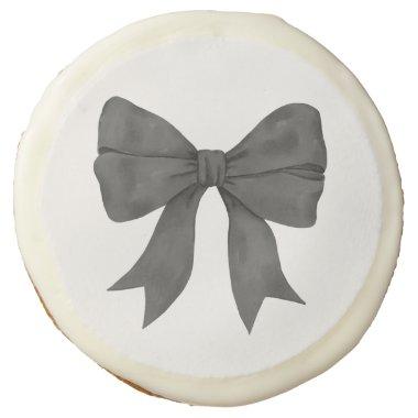 Black Bow Baby or , Birthday Party Sugar Cookie
