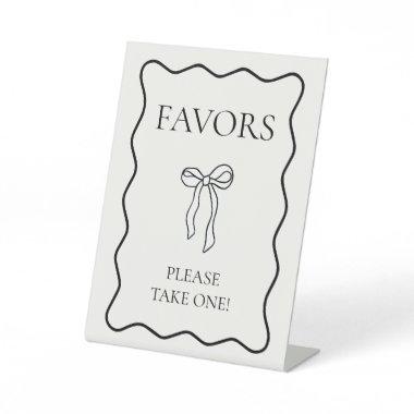 Black Bow  Favor Pedestal Sign
