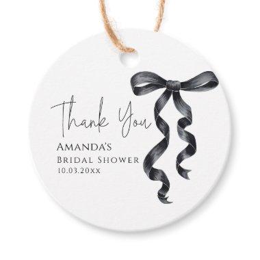Black Bow  Favor Tags