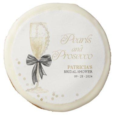 Black Bow Pearls And Prosecco  Sugar Cookie