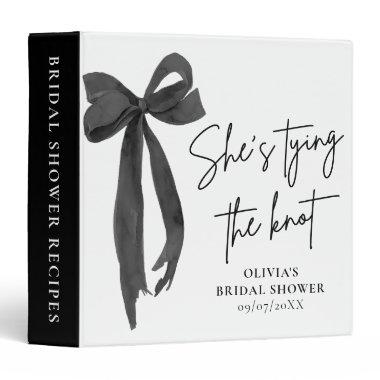 Black Bow She's Tying the Knot  3 Ring Binder