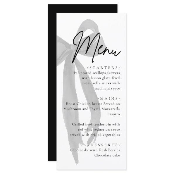 Black Bow She's Tying the Knot  Menu