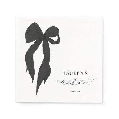 Black Bow Shes Tying The Knot  Napkins