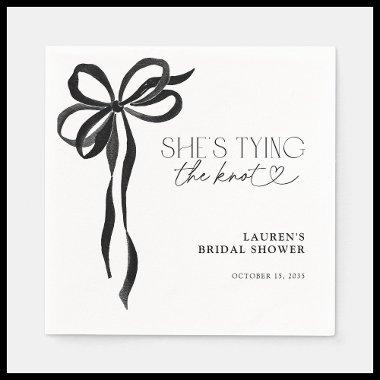 Black Bow She's Tying The Knot  Napkins