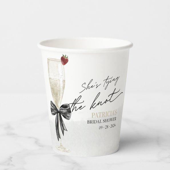 Black Bow She's Tying the Knot  Paper Cups