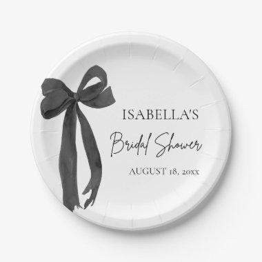 Black Bow She's Tying the Knot  Paper Plates