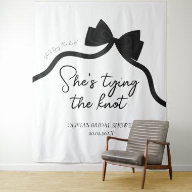 Black bow she's tying the knot  tapestry