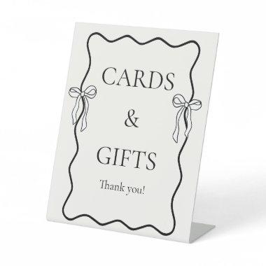 Black Bow Tie the Knot  & Gifts Pedestal Sign