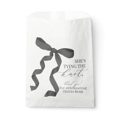 Black Bow Tying the Knot  Dessert Favor Bag