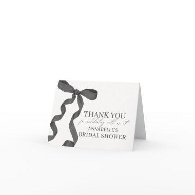 Black Bow Tying the Knot  Thank You