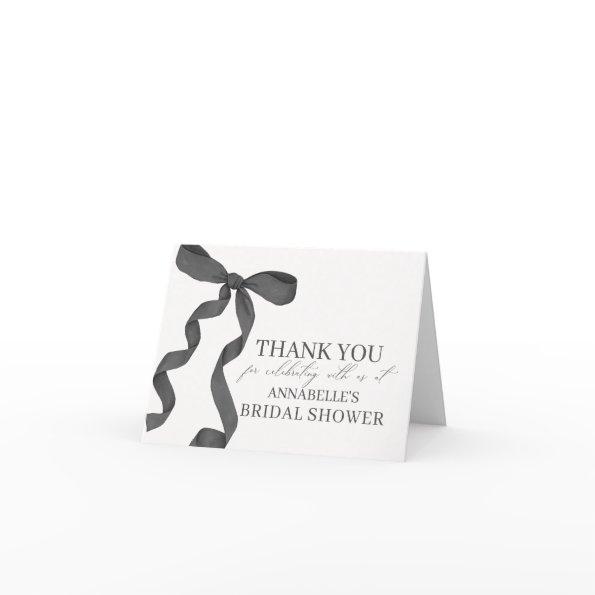 Black Bow Tying the Knot  Thank You