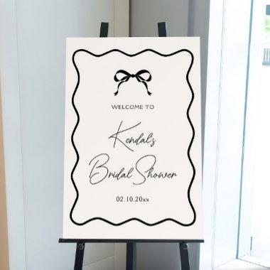 Black Bow Tying The Knot  Welcome Foam Board