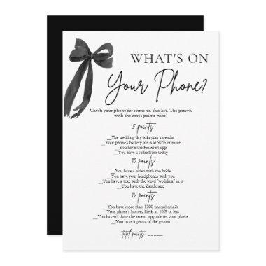 Black Bow What's On Your Phone  Game