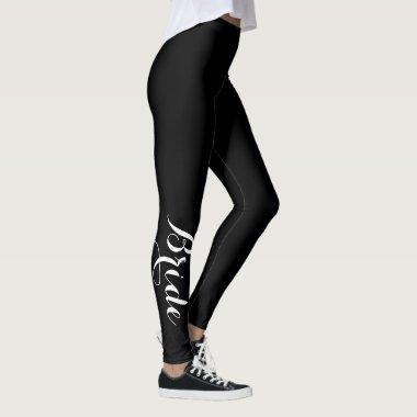 Black bridal party leggings for bride & bridesmaid