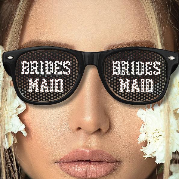 Black Bridesmaid Bachelorette Party Bridal Shower Retro Sunglasses
