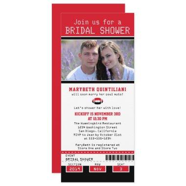 Black Bright Red Football Ticket