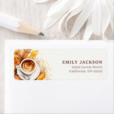 Black Burnt orange fall wedding return address Label
