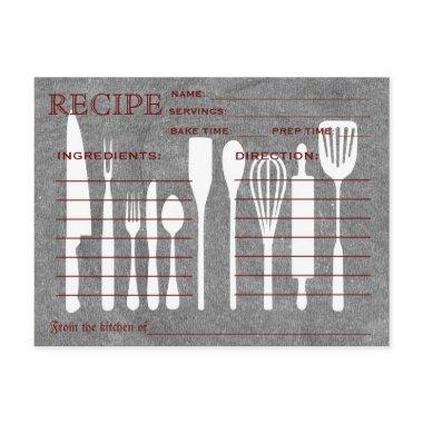 Black Chalkboard Retro Recipe  Kitchen Tools