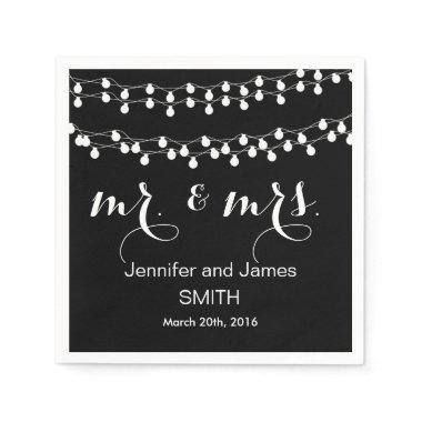 Black Challkboard Wedding Confetti Gold Glitter Napkins