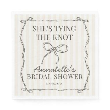 Black Coquette Bow Beige  Table Decor Napkins