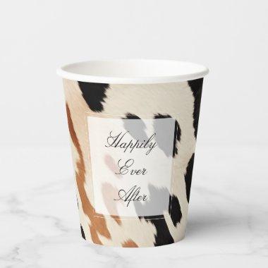 Black Cream Brown Cowhide Paper Cups