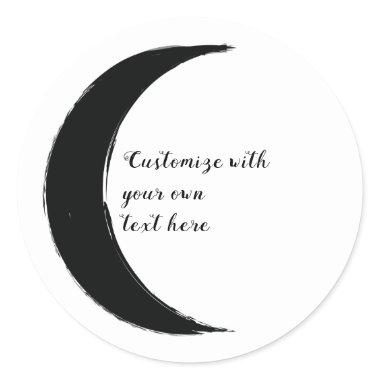 Black Crescent Dark Moon Astrology Zodiac  Classic Round Sticker