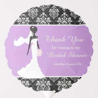 Black Damask Bride  Thank You Balloon