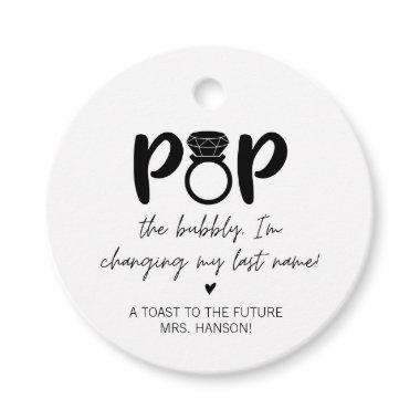 Black Diamond Ring Pop Favor Tag