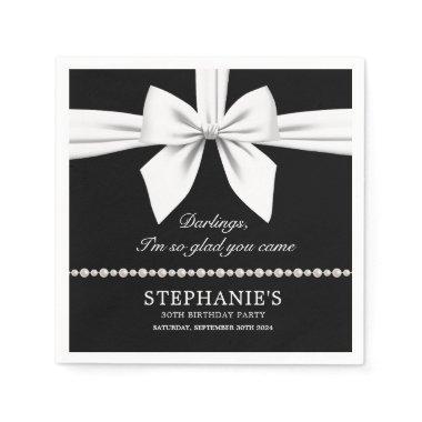 Black Elegant Fancy Tiffany Birthday Tableware Napkins