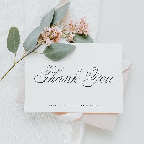 Black Elegant Script Graduation Thank You