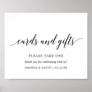 Black Elegant Typography Wedding Invitations gift Sign v2