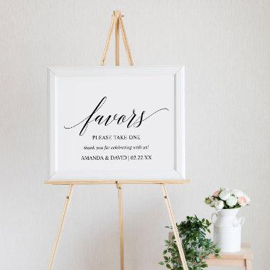Black Elegant Typography Wedding Favors Sign