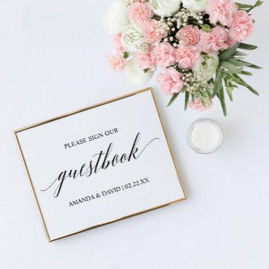 Black Elegant Typography Wedding Guestbook Sign