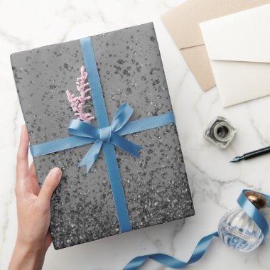 Black Faux Glitter Wrapping Paper