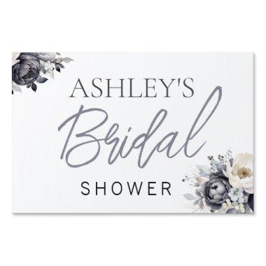 Black Floral Bridal Shower Yard Sign