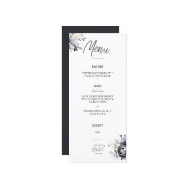 Black Floral Flat Menu