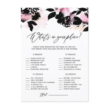 Black Floral What's on Your Phone  Enclosure
