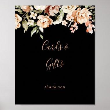 Black Formal Royal Floral Invitations and Gifts Sign
