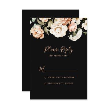 Black Formal Royal Floral RSVP